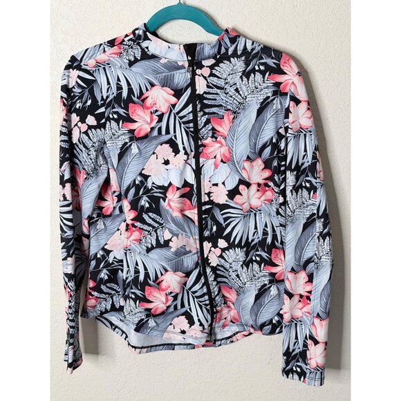 Tommy Bahama Islandzone Full Zip Jacket Womens Size S Floral Tropical Beach Athl - Picture 1 of 6